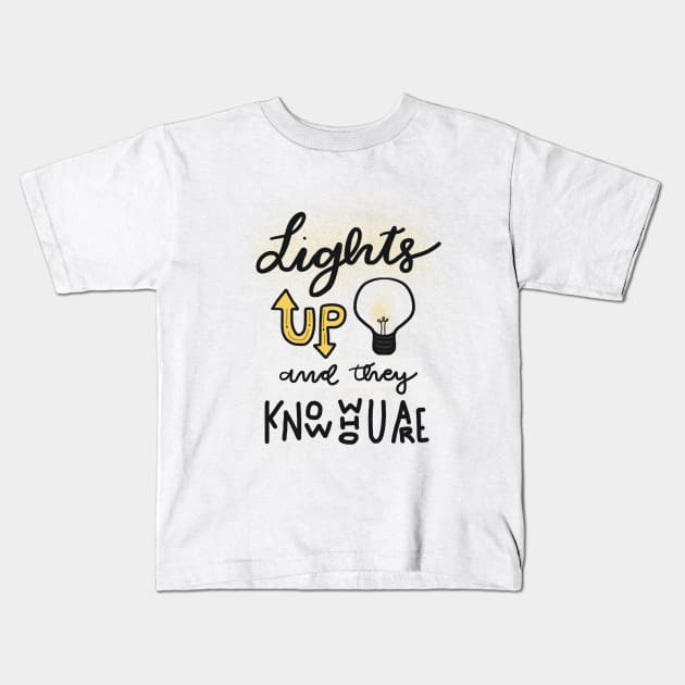 Lights Up Lycris Kids T-Shirt by Tathi